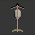 Traditional Japanese Style Lantern With Wooden Base Black Roof And White Shade