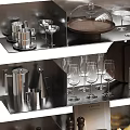 Stylish Tableware Collection Displayed On Modern Shelves With Plates Glasses Utensils And Bowls