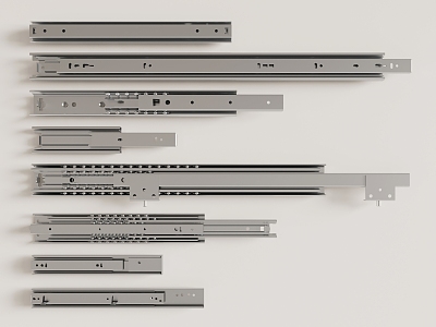 Drawer slide drawer slide track pull rail hardware 3d model