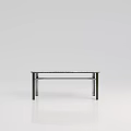 Modern Minimalist Dining Table With Marble Textured Tabletop And Metal Legs 3d model