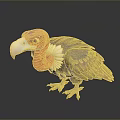 Realistic 3D Rendered Vulture With Red Head White Neck Feathers And Gray Body