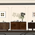 Middle-style decorative cabinet 3d model