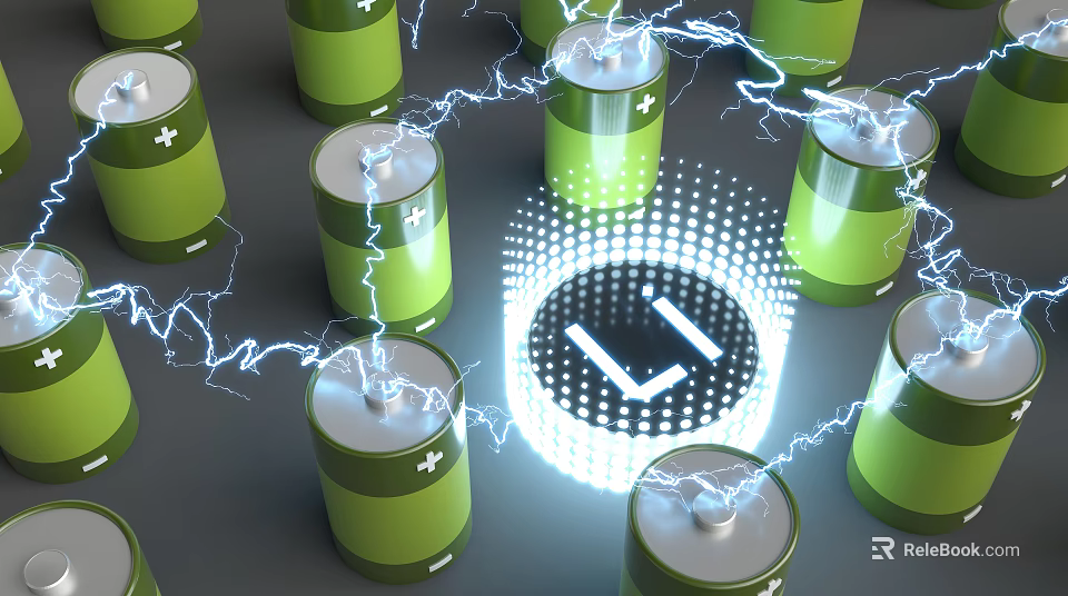 High Performance Green Lithium Ion Batteries Power Commercial Equipment Systems Efficiently 3d model