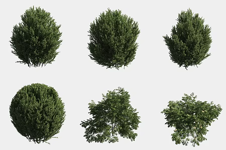 bush ball green plant combination 3d model