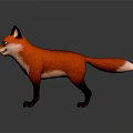 3D Modeled Fox Game Movie Character Red Fur White Underbelly Black Ears Paws Tail Tip
