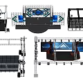 Modular Truss Structures For Stage Setup With LED Screens And Lighting Equipment 3d model