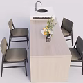 Nakajima counter bar counter operating table dining table and chairs 3d model