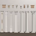 Gypsum component of column stigma gypsum column 3d model