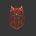 Decorative Ornament Set With Gold Owl Shaped Hollow Out Shiny Design Craft