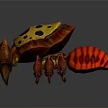 Exotic Animal With Yellow Spotted Carapace Red Claws And Multiple Legs Structure