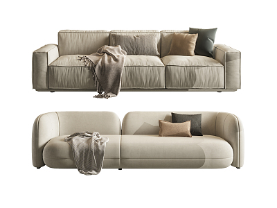 Modern three-seat sofa model