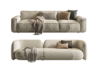 Modern three-seat sofa 3d model