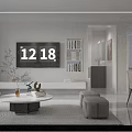 Modern Minimalist Open Plan Dining And Living Room Interior Design With Comfortable Elegant Home Furnishings