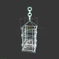 Vintage Metal Lantern with Hanging Chain and Yellow Candle Inside