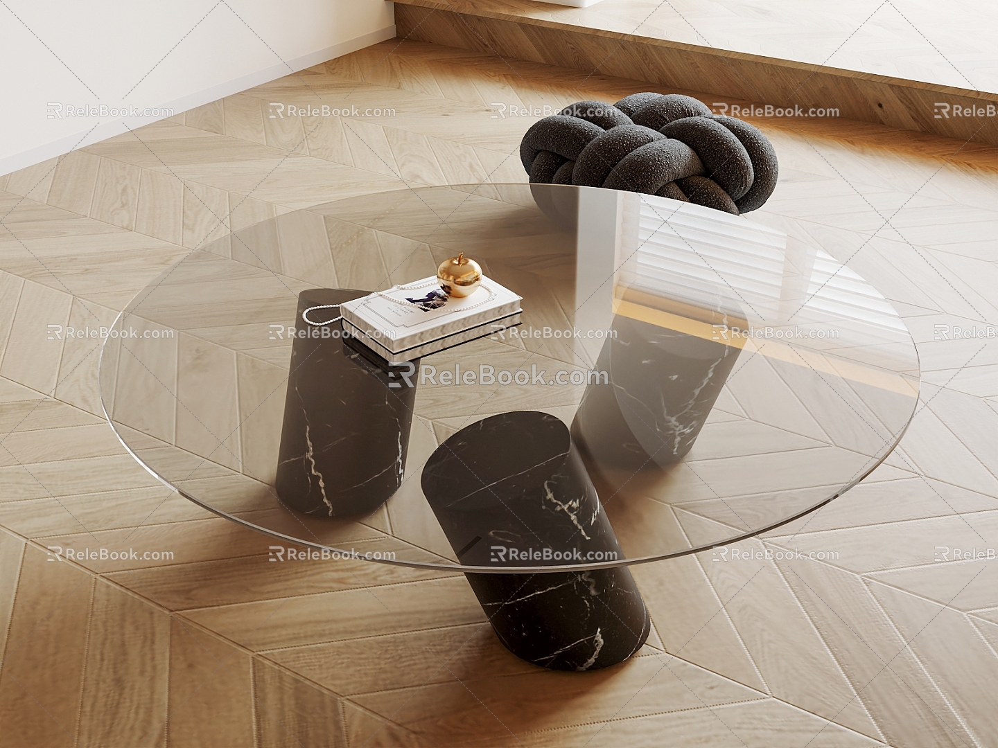 glass coffee table 3d model