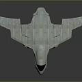 Futuristic Silver Aircraft Model With Sleek Wings And Metallic Design