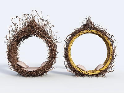 Modern Internet Celebrity Bird's Nest Scenic Spot Shooting Props Outdoor Creative Dead Branch Chair Branch Creative Beauty Art Device 3d model