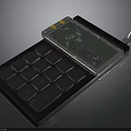 Modern Electronic Calculator Featuring Digital Display Black Keypad And Silver Frame