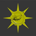 Egyptian Style Feline Creature Character Standing in White Blue Gold Attire on Star Shaped Base