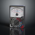 Analog Multimeter With Dial Scale Pointer And Control Knobs For Electrical Measurement