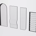 Different Shaped Decorative Wall Mirrors With Arched Curved And Striped Designs 3d model