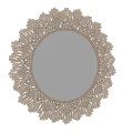 Round Decorative Mirror With Intricate Woven Frame Design For Home Decor
