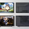 Television Shows Animated Cartoons And Various Screen Displays In Home Setting