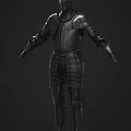 Detailed Medieval Full Body Armor With Helmet And Metallic Protective Plates