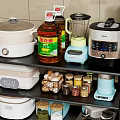 Multi Tier Kitchen Storage Rack In Modern Kitchen Organizing Supplies Fruits Vegetables