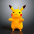 Cute Yellow Doll with Black Tipped Ears Red Cheeks and Standing Pose