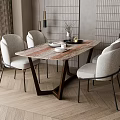 Dining table and chair combination 3d model