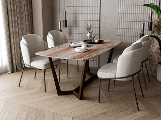 Dining table and chair combination 3d model