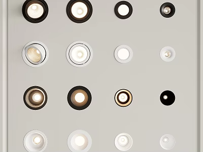 Various Colored Downlights And Spotlights With Modern Design For Home 3d model