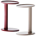 Modern Brown And Black Round Top Side Tables With Column Base Design 3d model