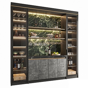 Modern Wine Cabinet 3d model