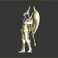 Two Golden Armored Characters With Winged Designs And Decorative Armor Displaying Heroic Poses