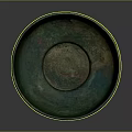 Ancient Bronze Bowl With Pedestal Base And Green Patina Surface