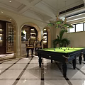 Modern Basement Interior Design With Sofa Coffee Table And Decorative Rug