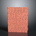 Tall Red Brick Wall Standing In Charming Scenic Natural Landscape View