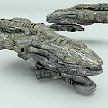 Futuristic Sci Fi Spaceships With Intricate Design Mechanical Details Armored Textures And Green Gray Hues