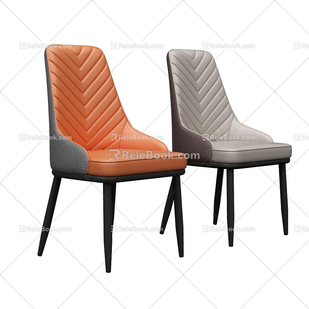 Modern Simple Dining Chair 3d model