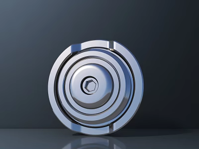 Modern Silver Circular Decorative Ornament Set With Layered Concentric Circles And Metallic Shine 3d model