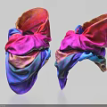 Eye Catching Vibrant Colorful Scarves With Purple Pink Blue Orange Patterns Folded Design