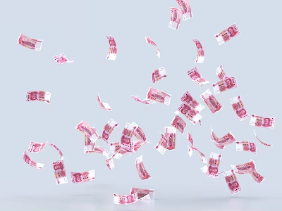 Soft Pink Household Tissues Flying In Air For Daily Use 3d model