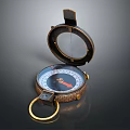 Vintage Open Compass With Brass Casing Glass Cover And Classic Design