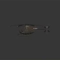 Military Style Helicopter With Multi Rotors Yellow Tipped Blades And Cockpit Details