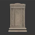 Traditional Stone Sculpture Carving With Ornate Columns And Intricate Base Details