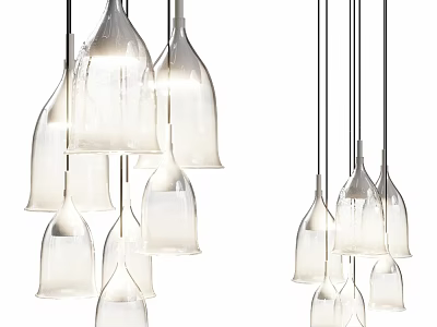 Modern Glass Hanging Ceiling Light With Multiple Creative Stylish Decorative Lamps 3d model