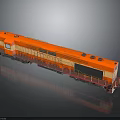 Red and Yellow Model Train Locomotive with Metal Surface and Detailed Design