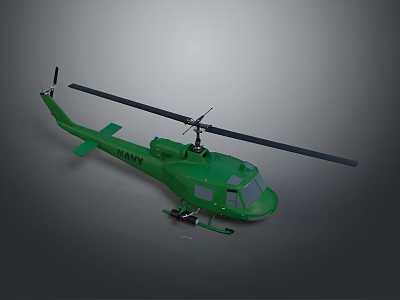 Green Army Helicopter With Classic Military Design And Detailed Exterior Features 3d model